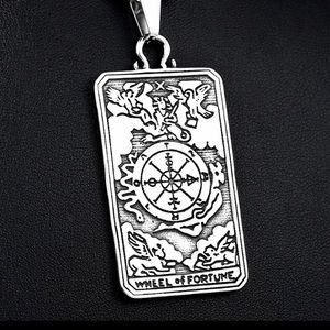 Tarot Wheel of Fortune Pendant necklace